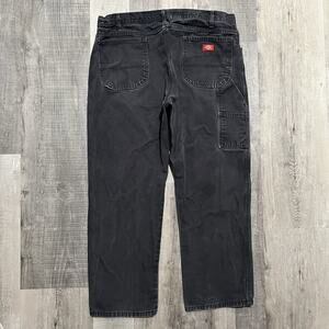 Dickies Y2K Canvas Carpenter Pants Black Men's Workwear Grunge Skater Size 40